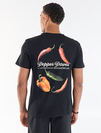 T-shirt stampata fronte/retro a maniche corte