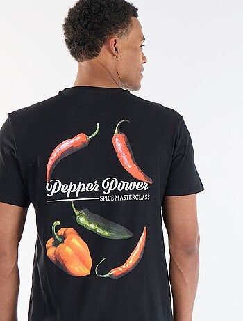 T-shirt stampata fronte/retro a maniche corte