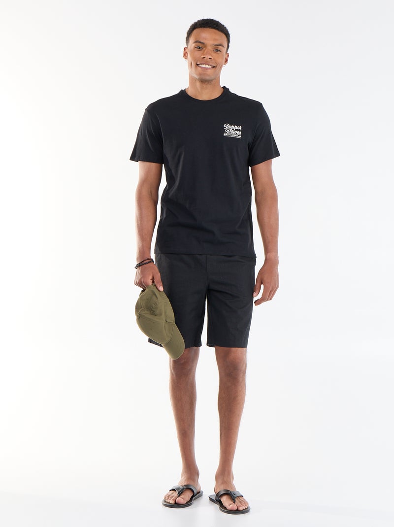 T-shirt stampata fronte/retro a maniche corte Nero - Kiabi