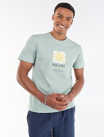 T-shirt stampata fronte/retro a maniche corte