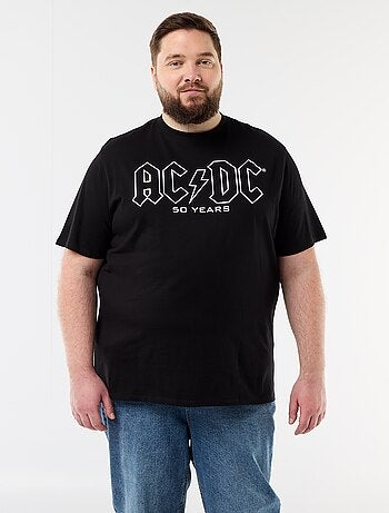 T-shirt stampata fronte/retro "ACDC" a maniche corte