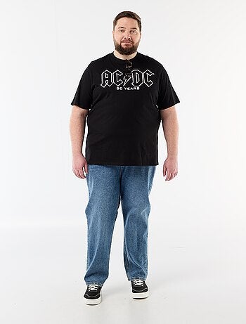 T-shirt stampata fronte/retro "ACDC" a maniche corte