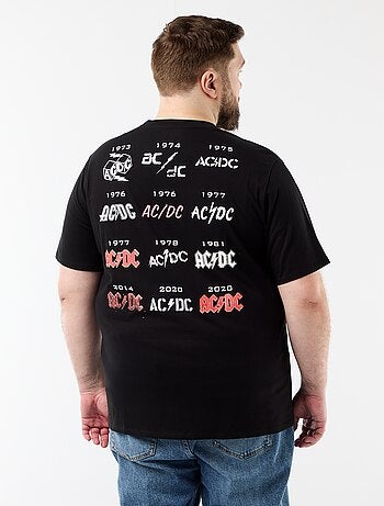 T-shirt stampata fronte/retro "ACDC" a maniche corte