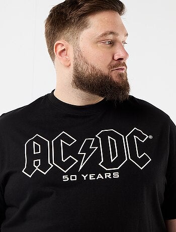T-shirt stampata fronte/retro "ACDC" a maniche corte