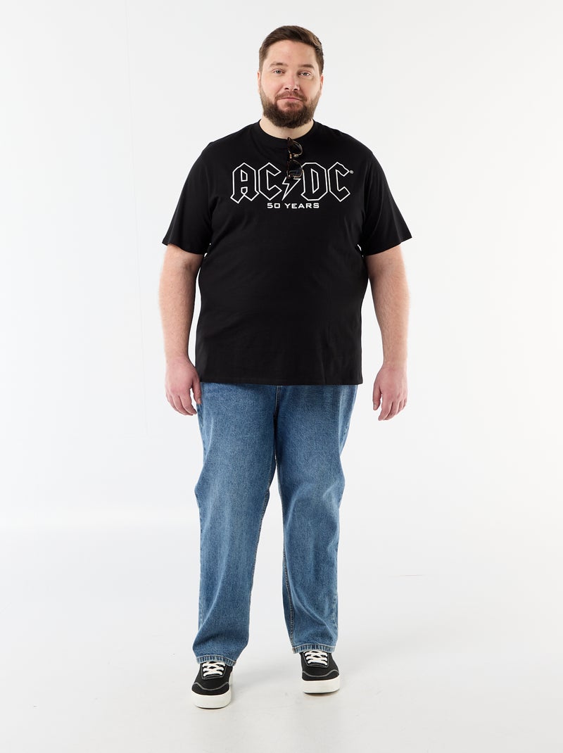 T-shirt stampata fronte/retro "ACDC" a maniche corte Nero - Kiabi