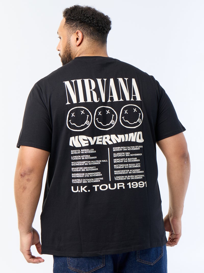 T-shirt stampata fronte/retro 'Nirvana' Nero - Kiabi