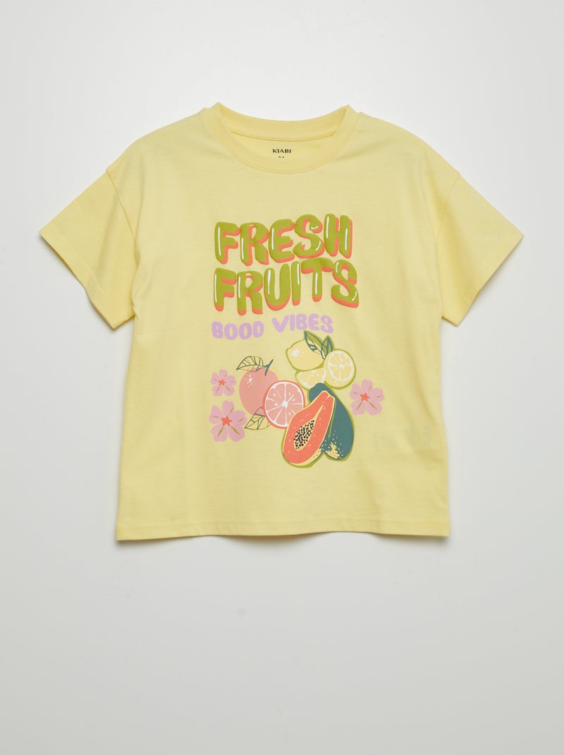 T-shirt stampata 'frutti' GIALLO - Kiabi