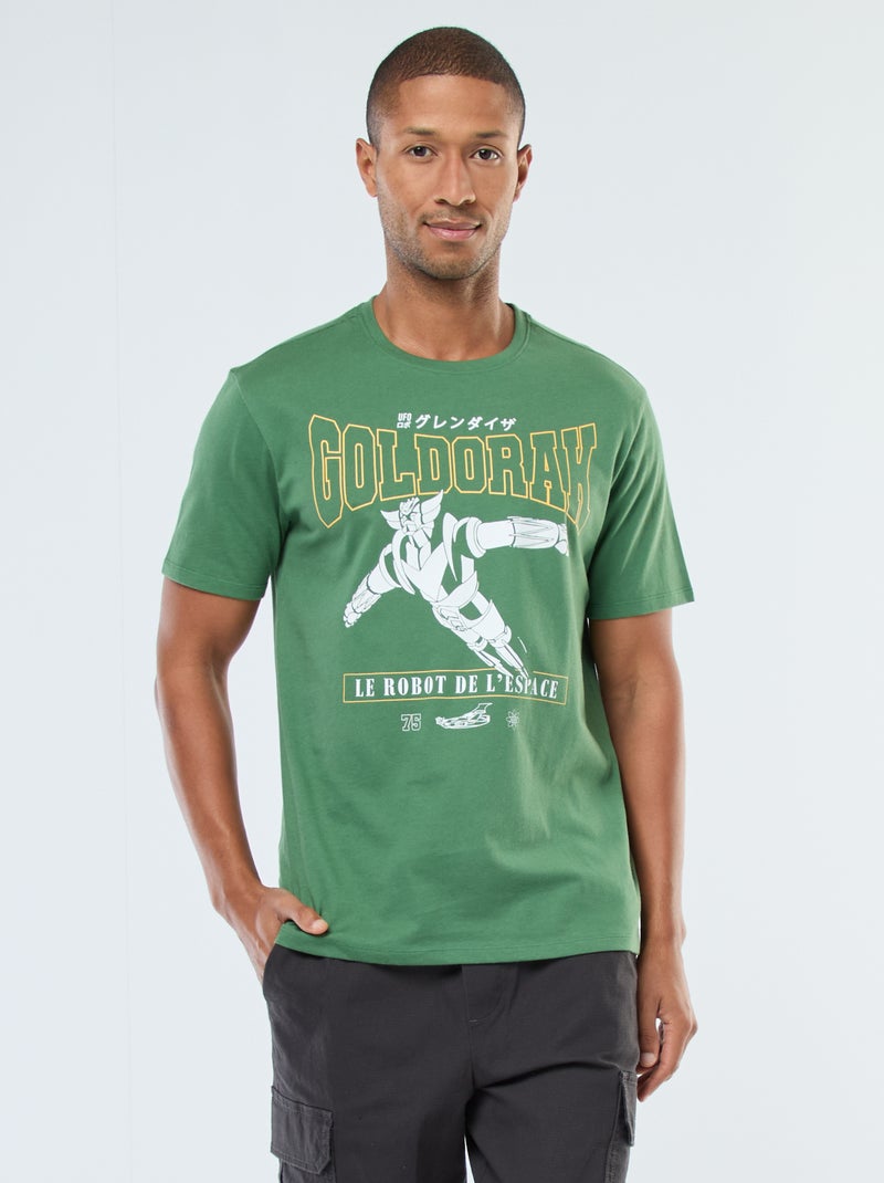 T-shirt stampata 'Goldorak' a maniche corte Verde - Kiabi