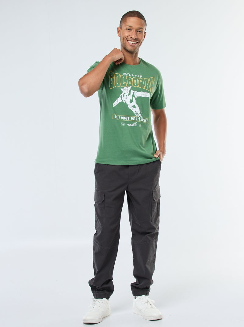 T-shirt stampata 'Goldorak' a maniche corte Verde - Kiabi