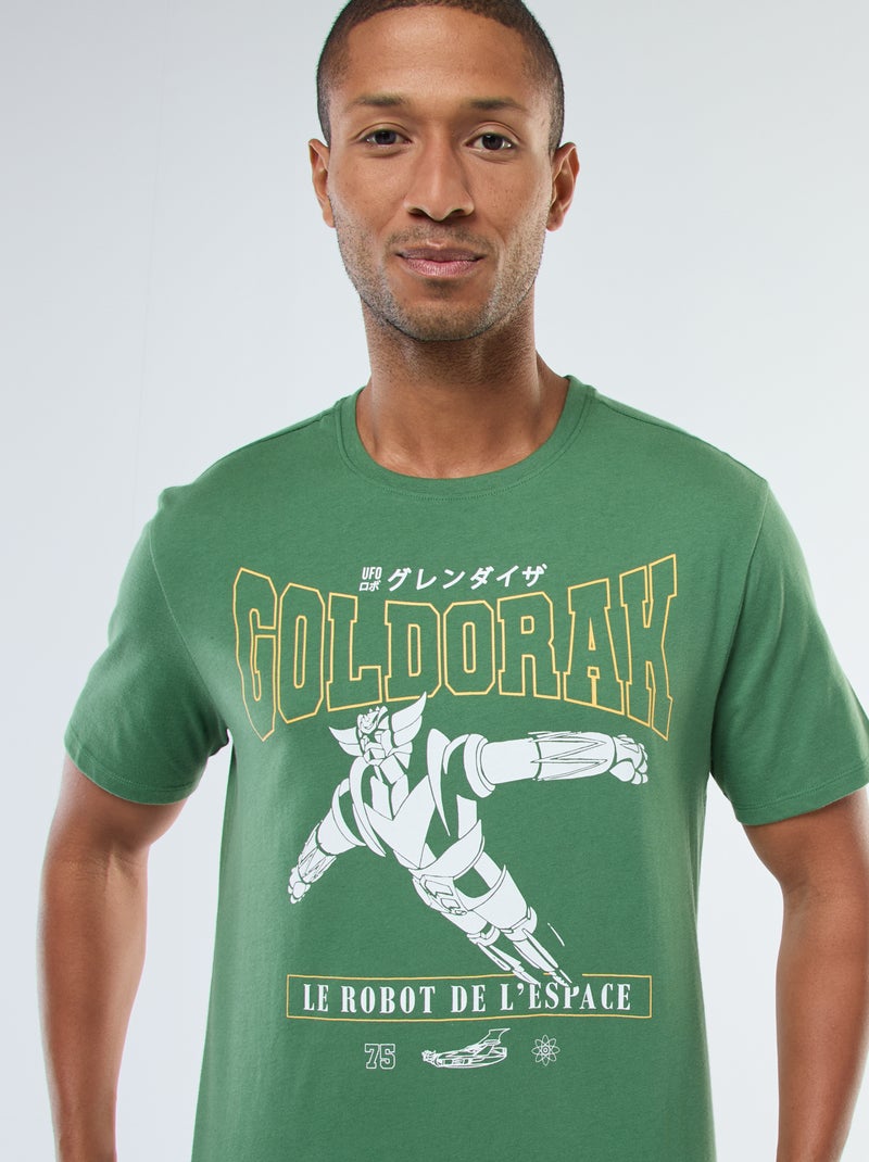 T-shirt stampata 'Goldorak' a maniche corte Verde - Kiabi