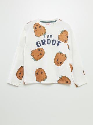 T-shirt stampata 'Groot' a maniche lunghe