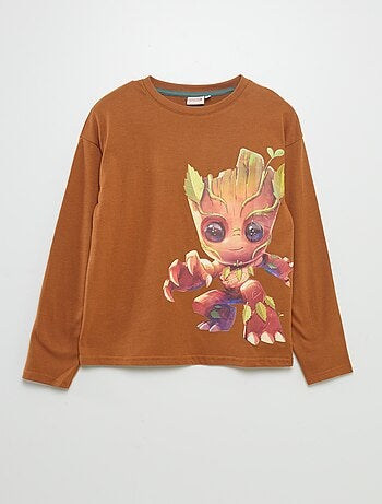 T-shirt stampata 'Groot' a maniche lunghe