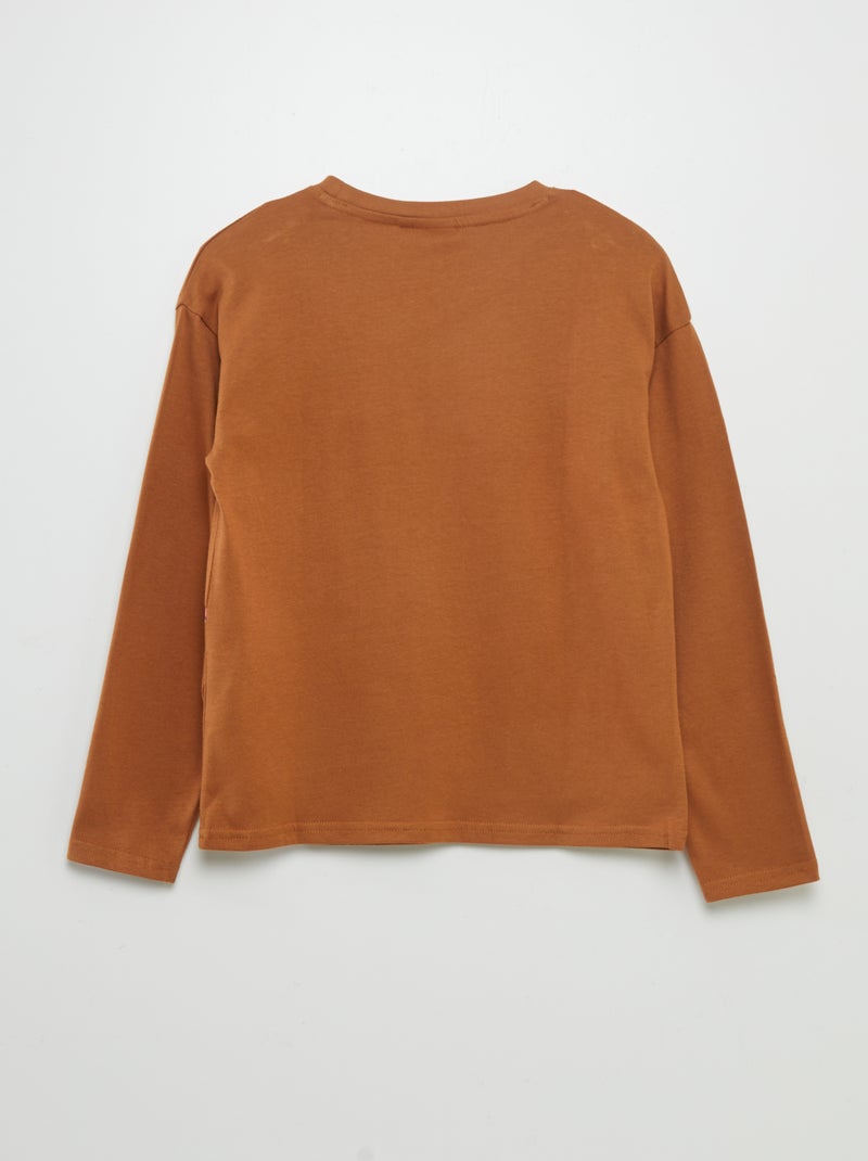 T-shirt stampata 'Groot' a maniche lunghe MARRONE - Kiabi