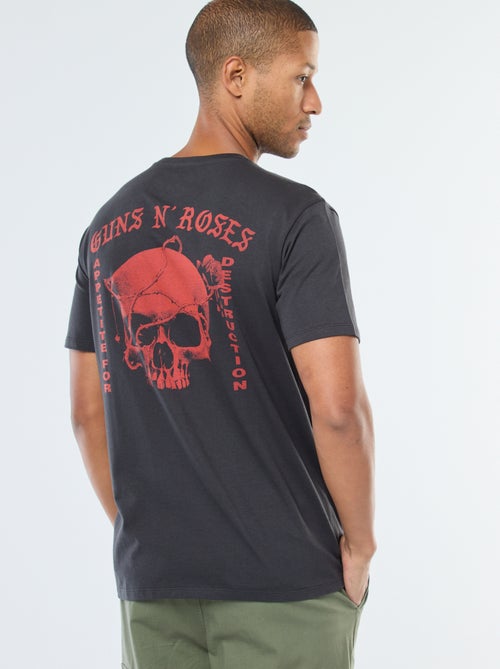 T-shirt stampata 'Gun'N'Roses' a maniche corte - Kiabi