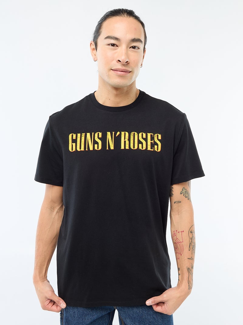 T-shirt stampata 'Gun'n'roses' Nero - Kiabi