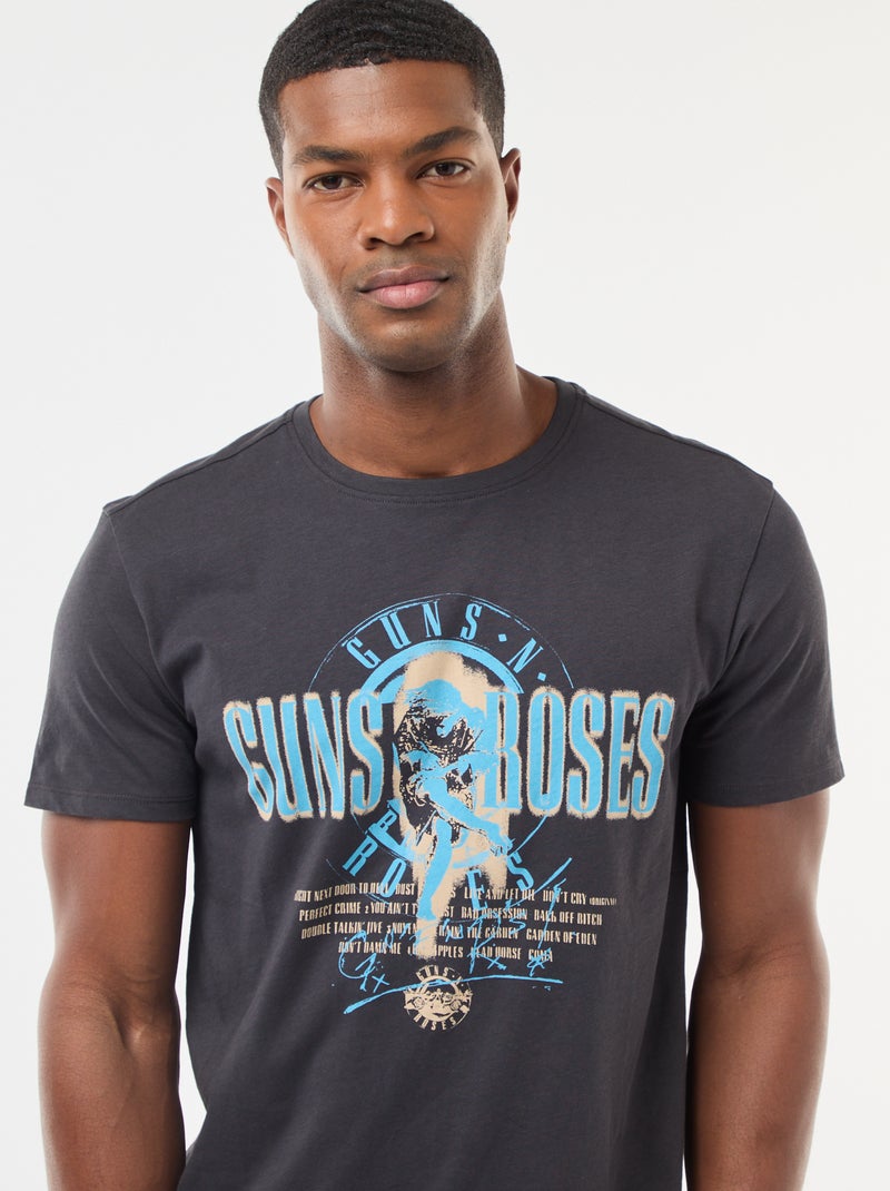 T-shirt stampata 'Guns N'Roses' a maniche corte Nero - Kiabi