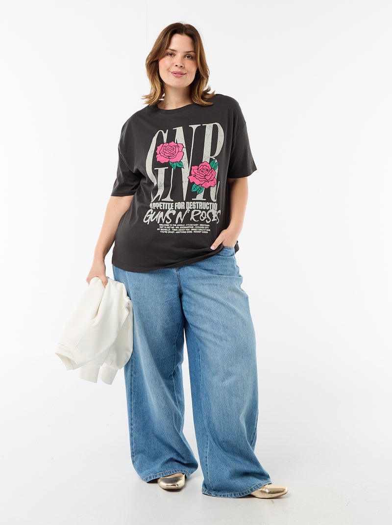 T-shirt stampata 'Guns N'Roses' maniche corte Nero - Kiabi
