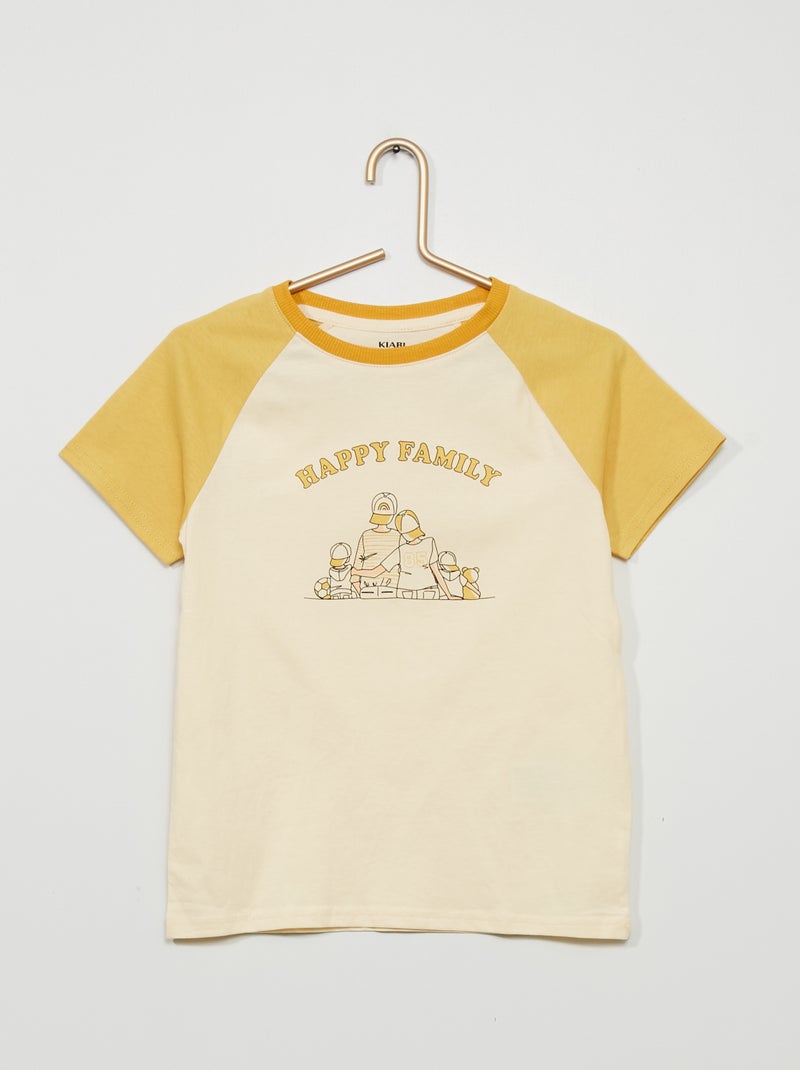 T-shirt stampata 'Happy Family' BIANCO - Kiabi