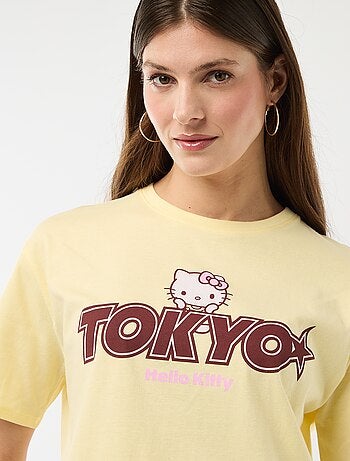T-shirt stampata 'Hello Kitty' a maniche corte