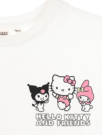 T-shirt stampata 'Hello Kitty' in cotone tinta unita