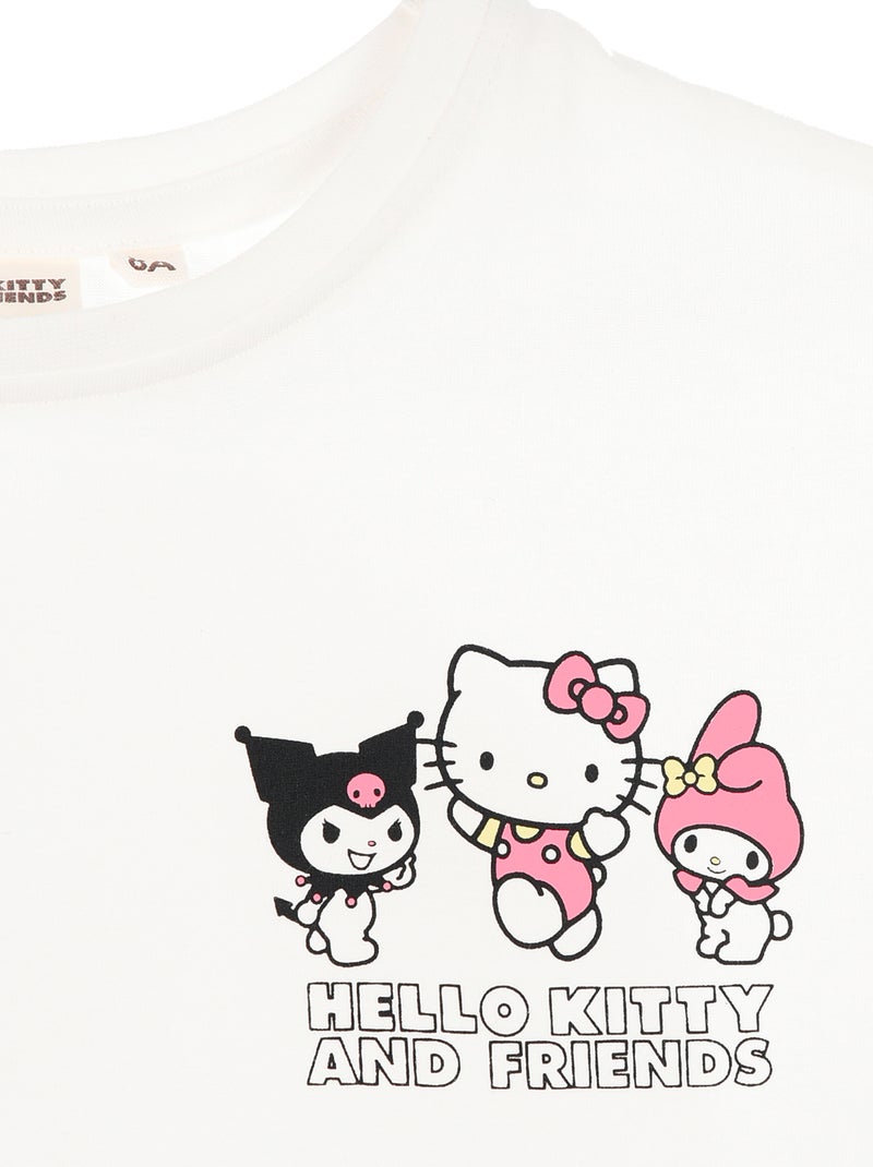 T-shirt stampata 'Hello Kitty' in cotone tinta unita Bianco - Kiabi