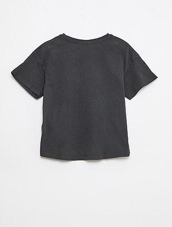 T-shirt stampata 'Hello Kitty' in cotone tinta unita