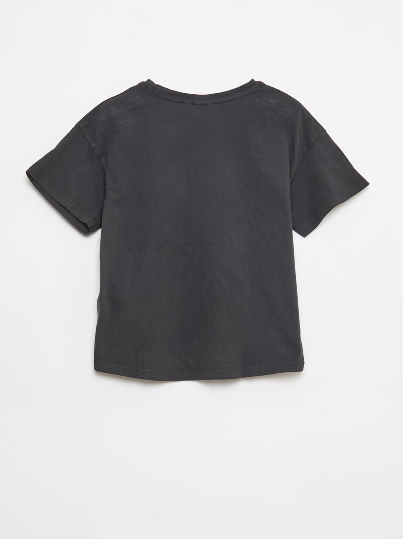 T-shirt stampata 'Hello Kitty' in cotone tinta unita Nero - Kiabi