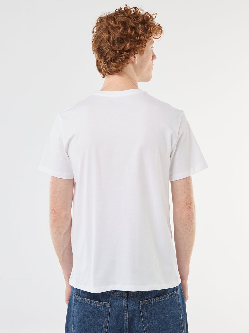 T-shirt stampata in cotone a tinta unita Bianco - Kiabi