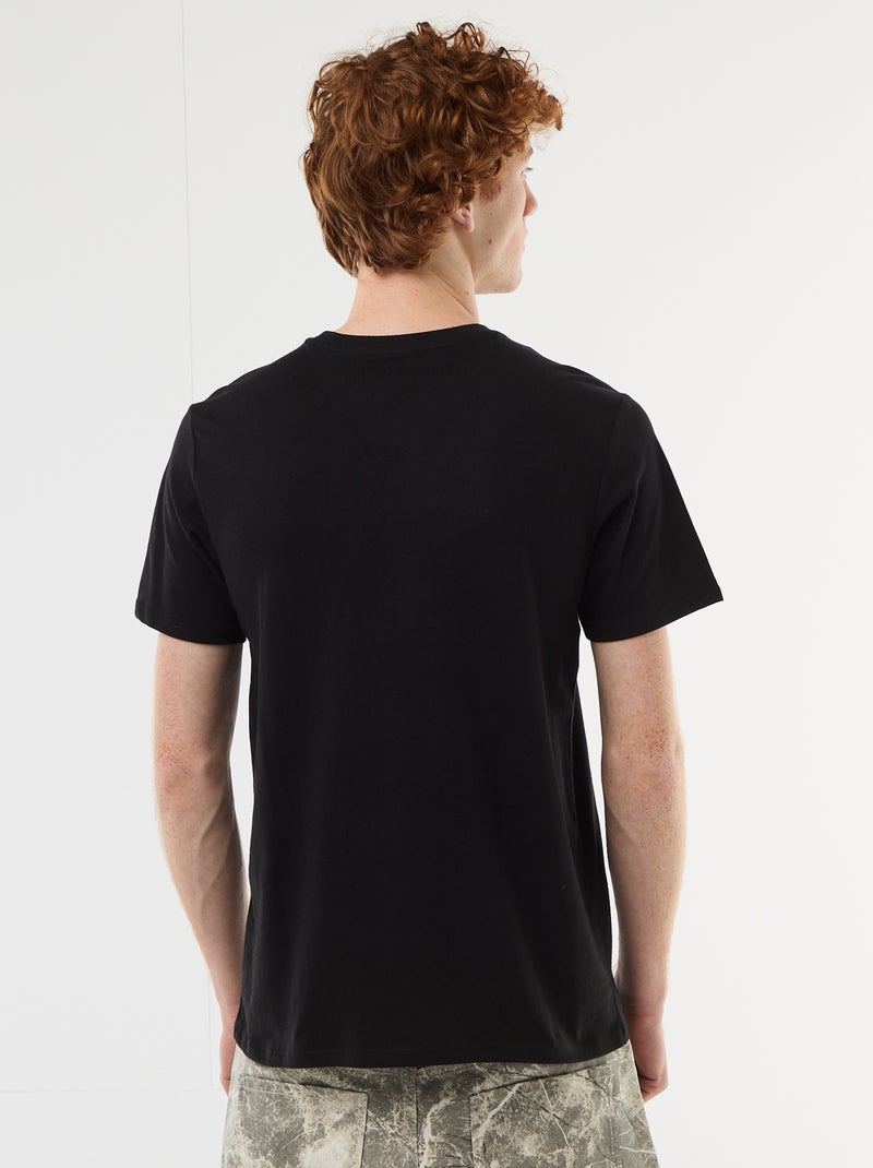 T-shirt stampata in cotone a tinta unita Nero - Kiabi