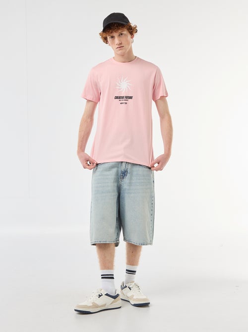 T-shirt stampata in cotone a tinta unita - Kiabi