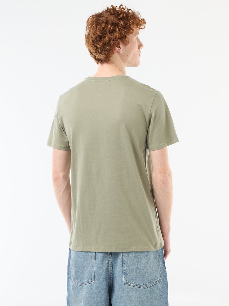 T-shirt stampata in cotone a tinta unita Verde - Kiabi