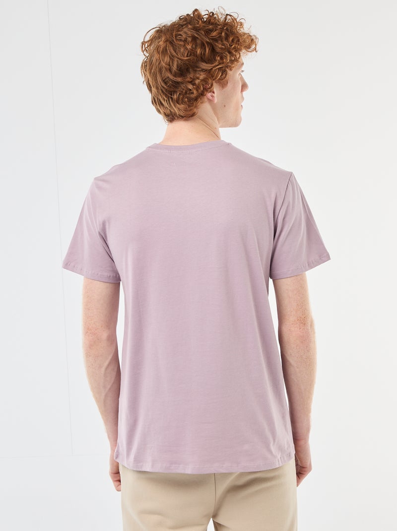 T-shirt stampata in cotone a tinta unita Viola - Kiabi