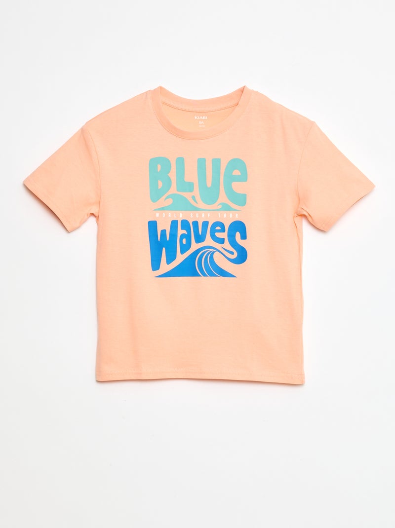 T-shirt stampata in cotone Arancione - Kiabi