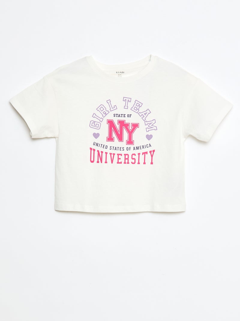 T-shirt stampata in cotone Bianco - Kiabi