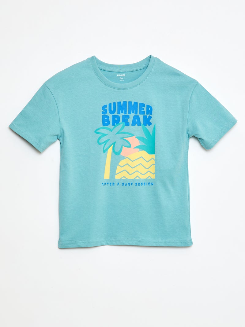 T-shirt stampata in cotone Blu - Kiabi