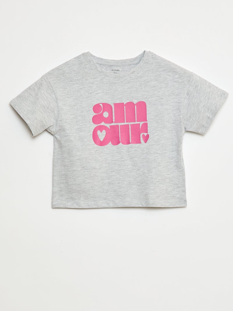 T-shirt stampata in cotone Grigio - Kiabi
