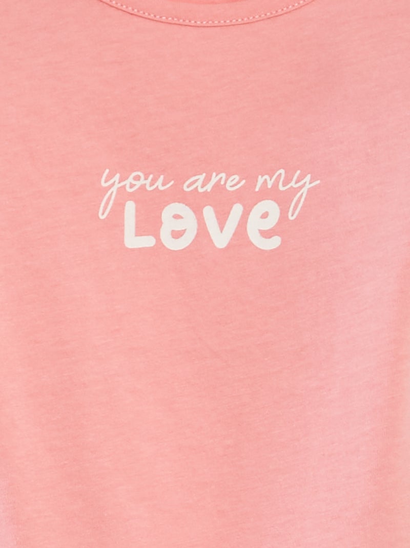 T-shirt stampata in cotone ROSA - Kiabi