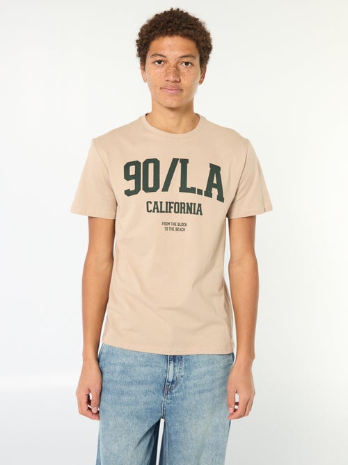 T-shirt stampata in cotone tinta unita - Kiabi