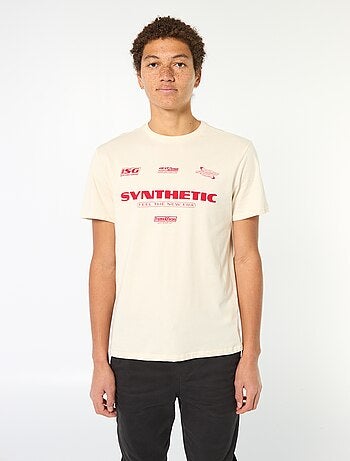 T-shirt stampata in cotone tinta unita