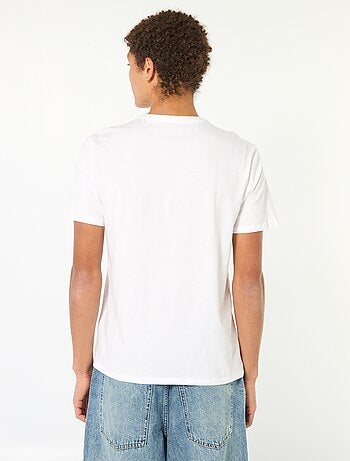 T-shirt stampata in cotone tinta unita