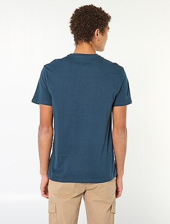 T-shirt stampata in cotone tinta unita