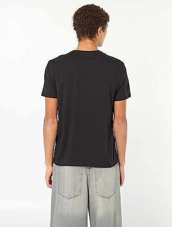 T-shirt stampata in cotone tinta unita