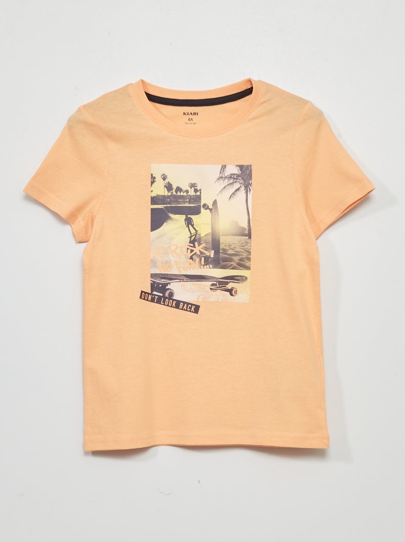 T-shirt stampata in jersey ARANCIONE - Kiabi