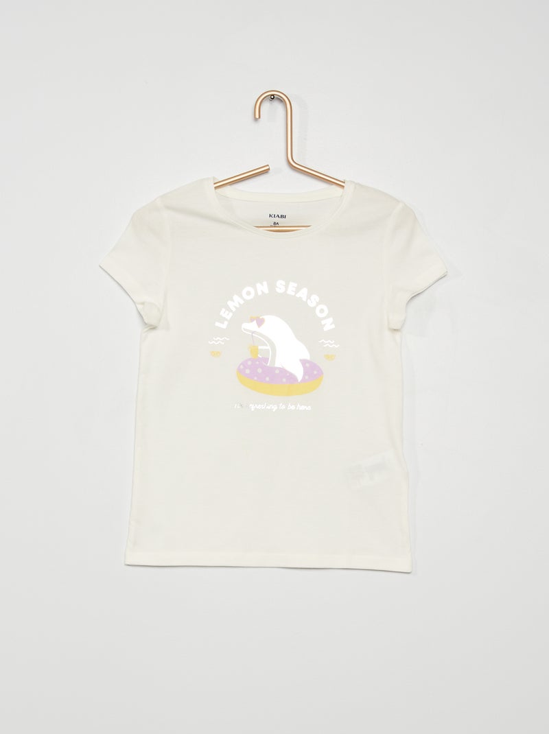 T-shirt stampata in jersey BIANCO - Kiabi