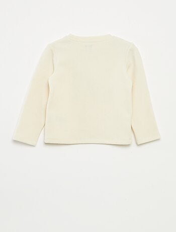 T-shirt stampata in maglia effetto peluche