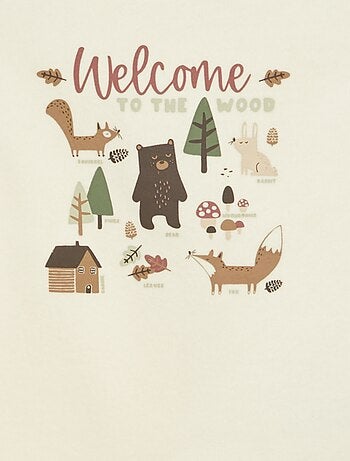 T-shirt stampata in maglia effetto peluche