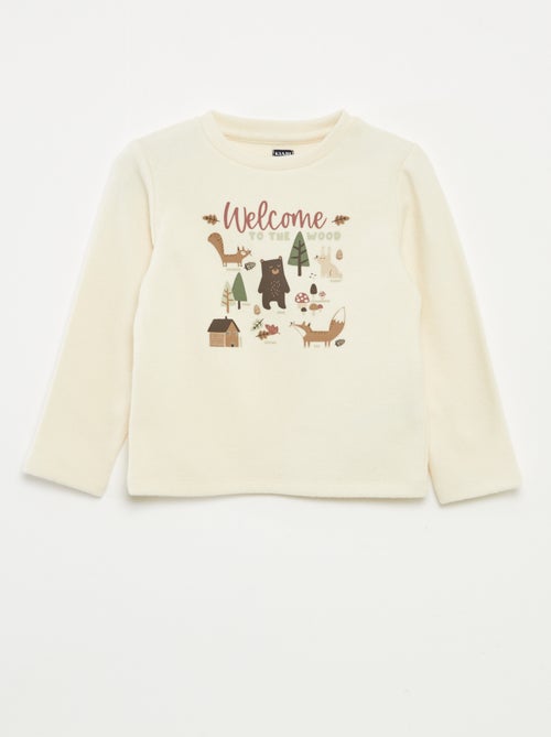 T-shirt stampata in maglia effetto peluche - Kiabi