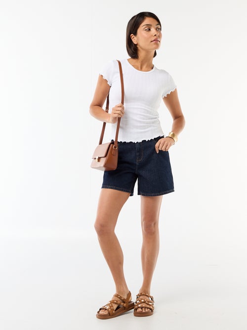 T-shirt stampata in maglia pointelle - Kiabi