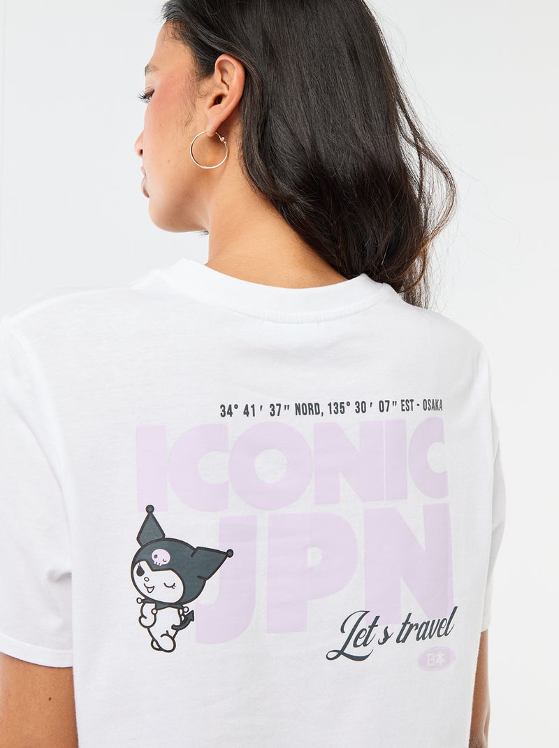 T-shirt stampata 'Kuromi' a maniche corte Bianco - Kiabi