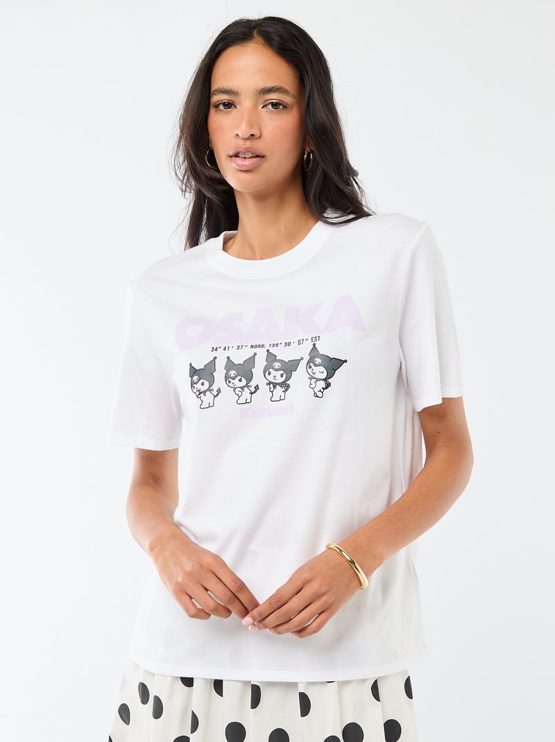 T-shirt stampata 'Kuromi' a maniche corte Bianco - Kiabi